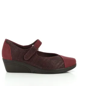 24 Hrs 23005 Burgundy Low Heels