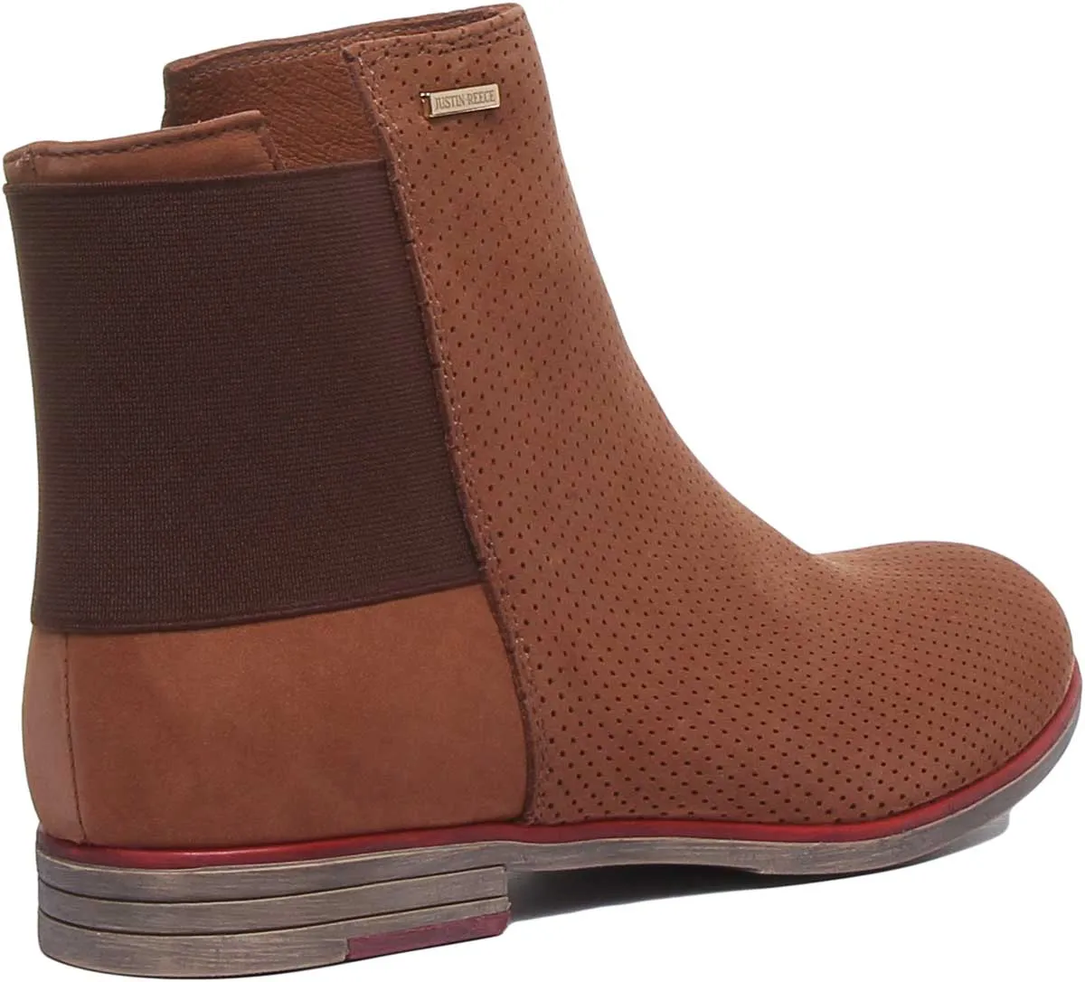 5900 Leather Ankle Boot With Elastic Back In Brown