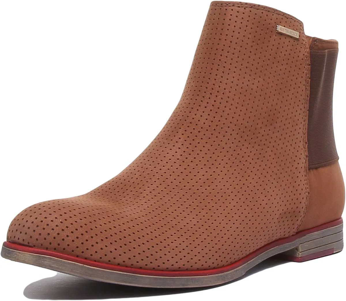 5900 Leather Ankle Boot With Elastic Back In Brown