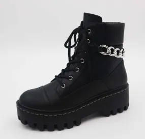 BAMBOO Pantages-01 Lace-up platform chunky heels ankle punk boots