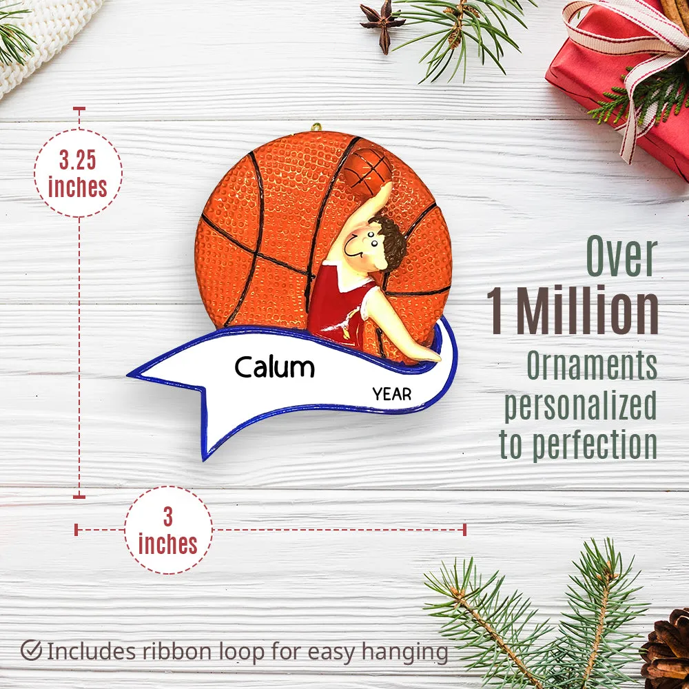 Basketball Dunk Boy Christmas Ornament
