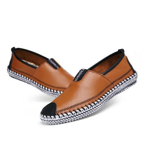 Big Size Men Stitching Toe Protecting Flat Lazy Shoes Slip On Casual Loafers