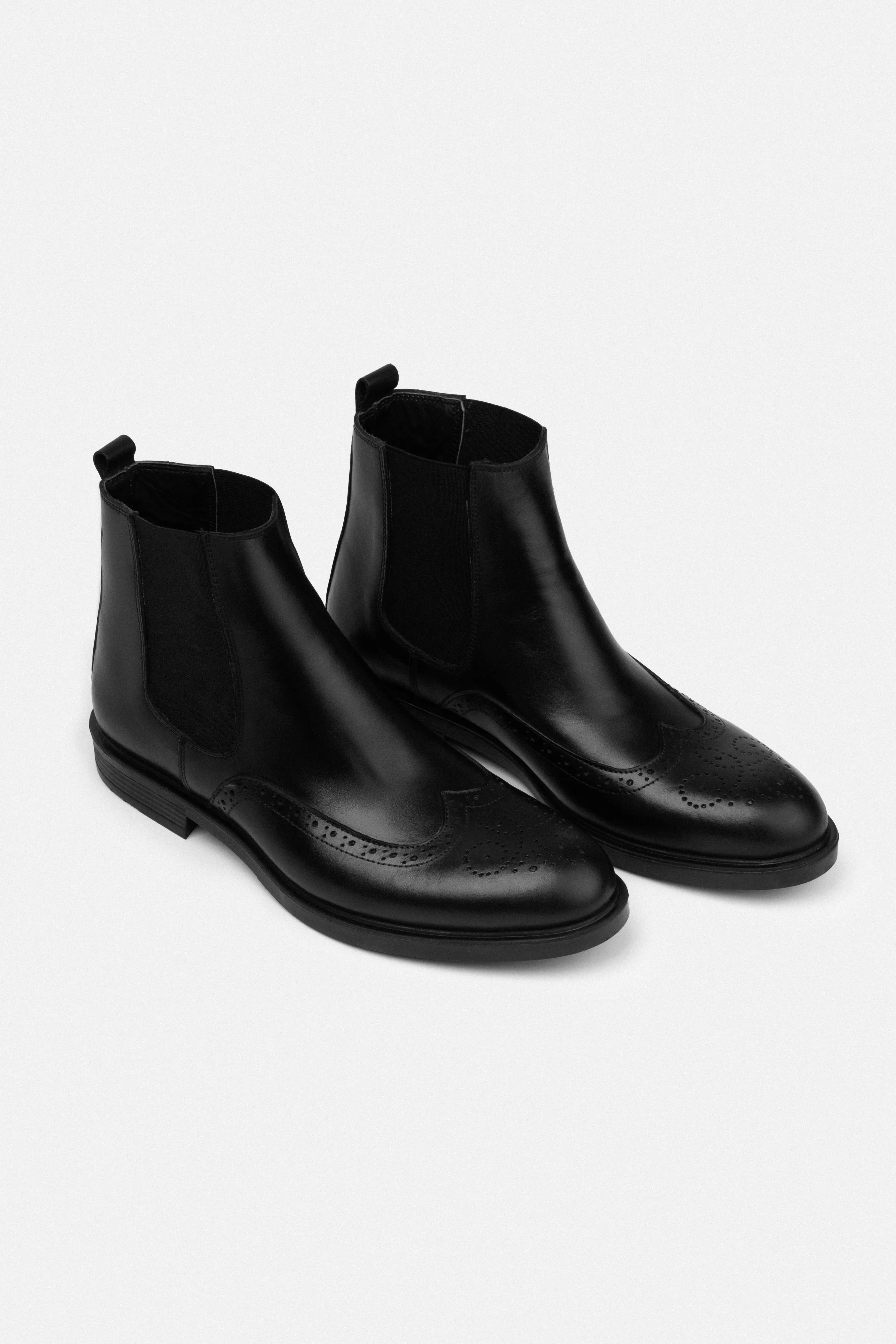 Black Leather Chelsea Boot