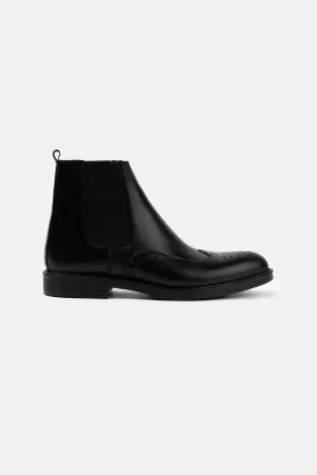 Black Leather Chelsea Boot
