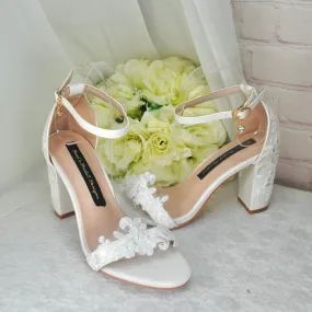 Block Heel Sandals with Lace Details UK6/US8.5