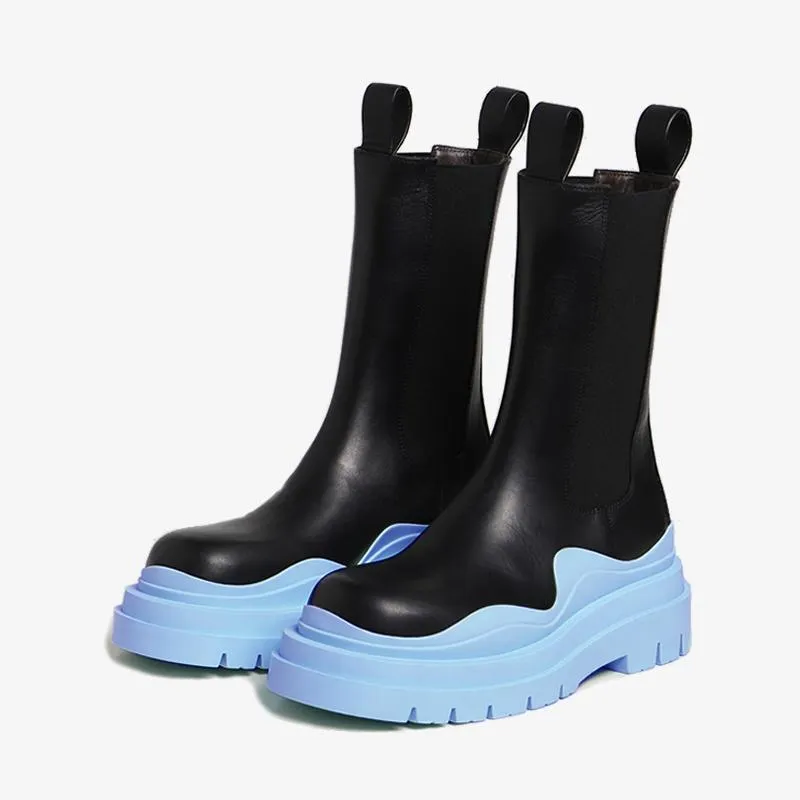 Blue/Black Chelsea Boots