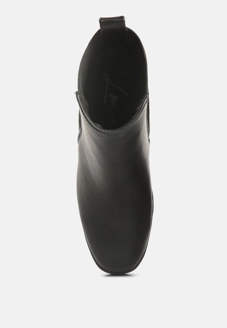 bolt block heeled chelsea boots