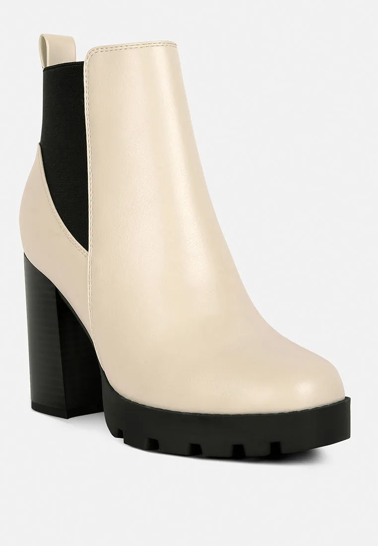 bolt block heeled chelsea boots