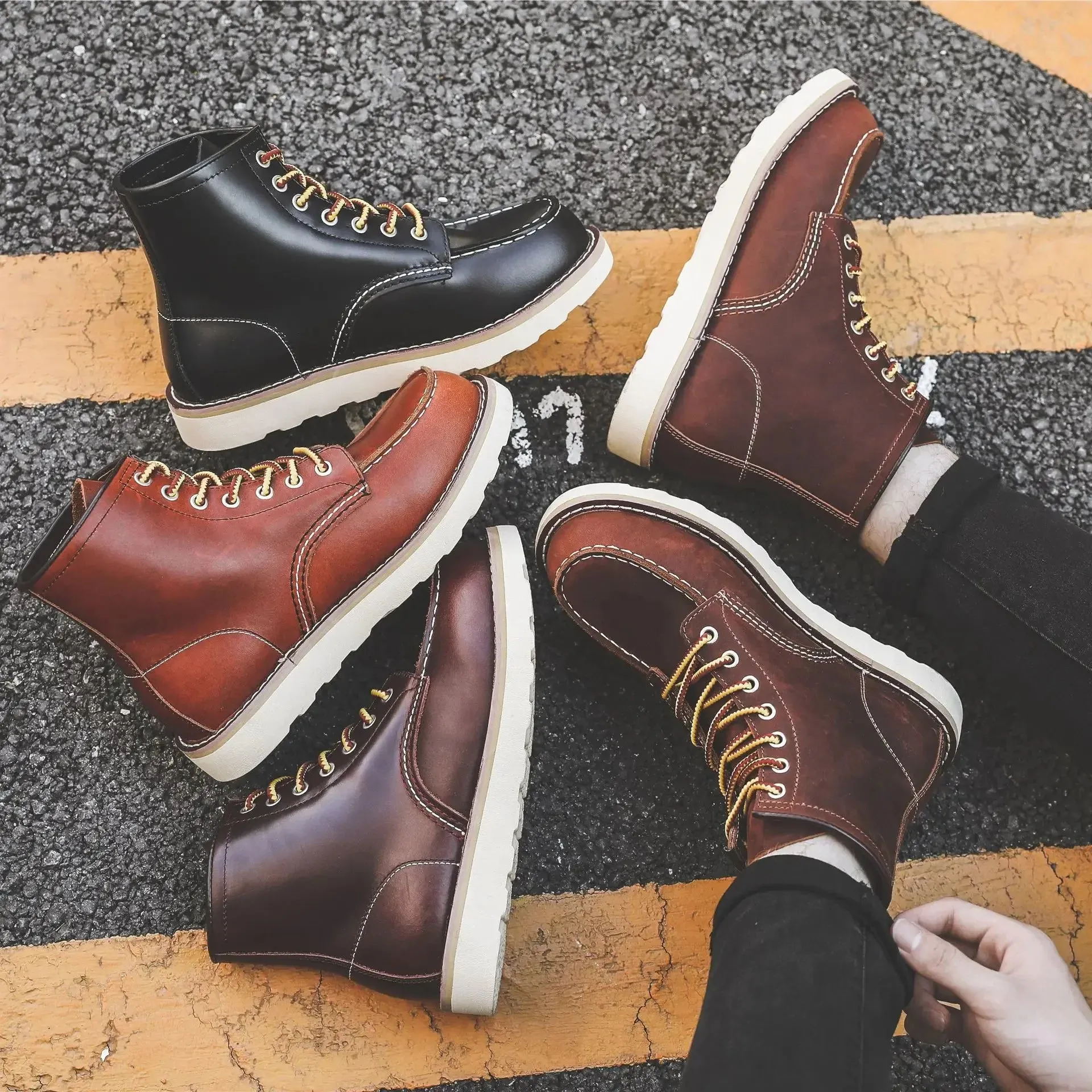 Boots: Genuine Leather Boots. Spring thru Winter. Casual / Work Boot. Round / Square Toe. Various colors