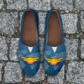 California Air Force Wings Casual Canvas Slip on Shoes Women's Flats