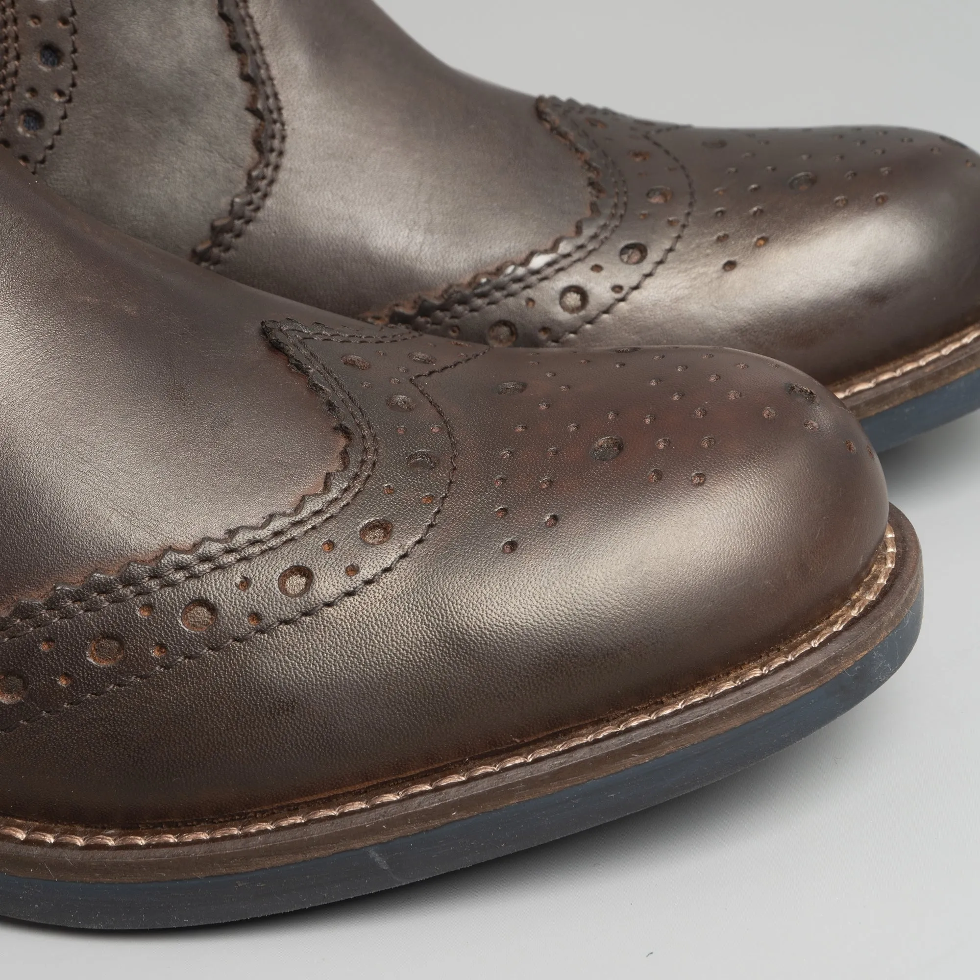 Catesby Shoemakers RAGNAR Mens Brogue Chelsea Boots Brown