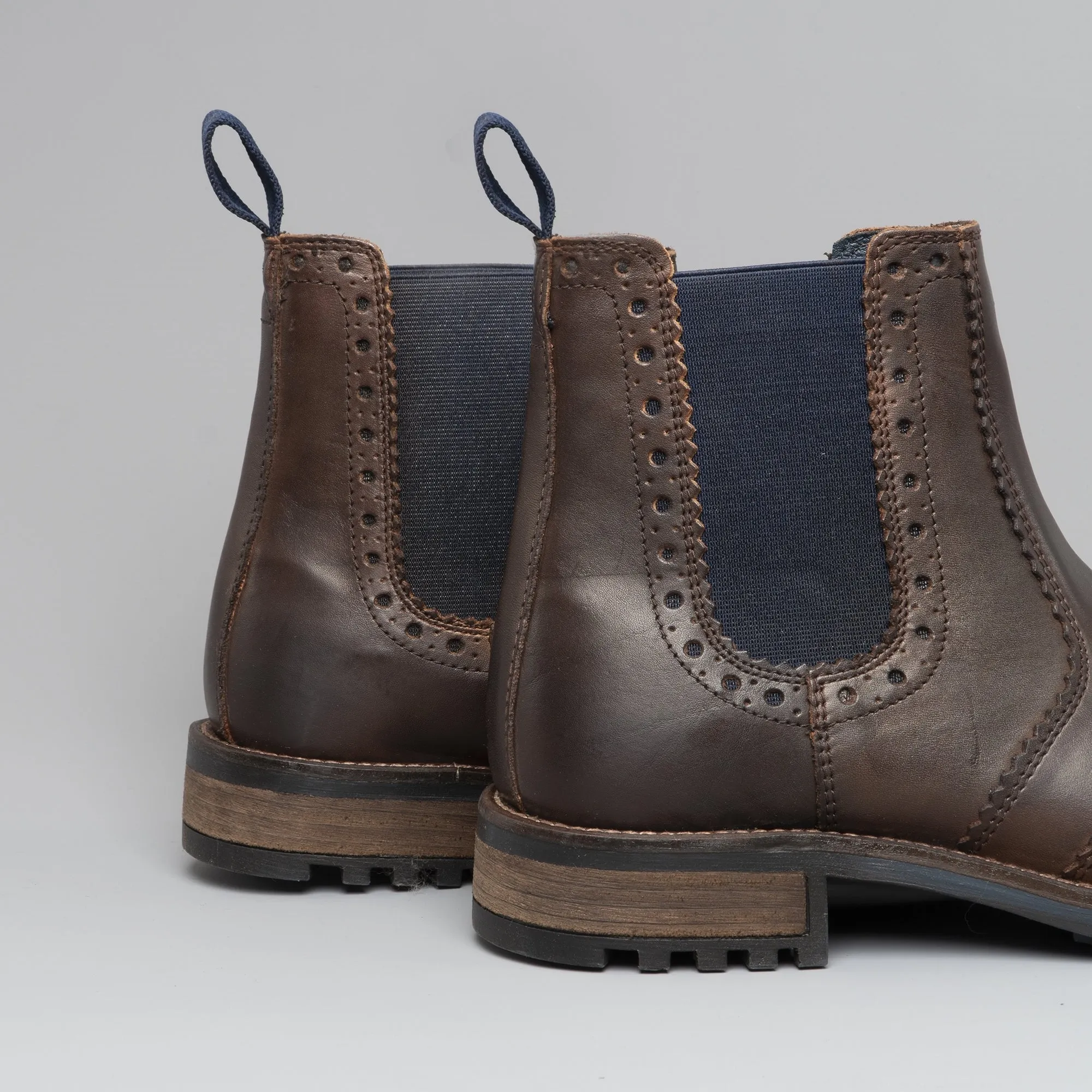 Catesby Shoemakers RAGNAR Mens Brogue Chelsea Boots Brown