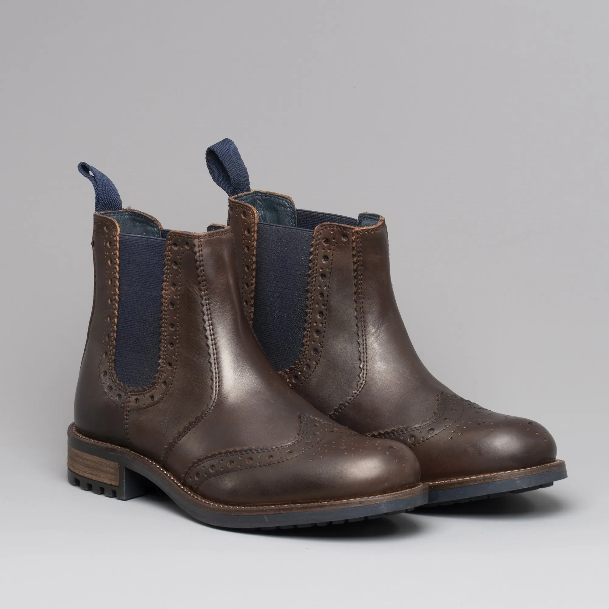 Catesby Shoemakers RAGNAR Mens Brogue Chelsea Boots Brown