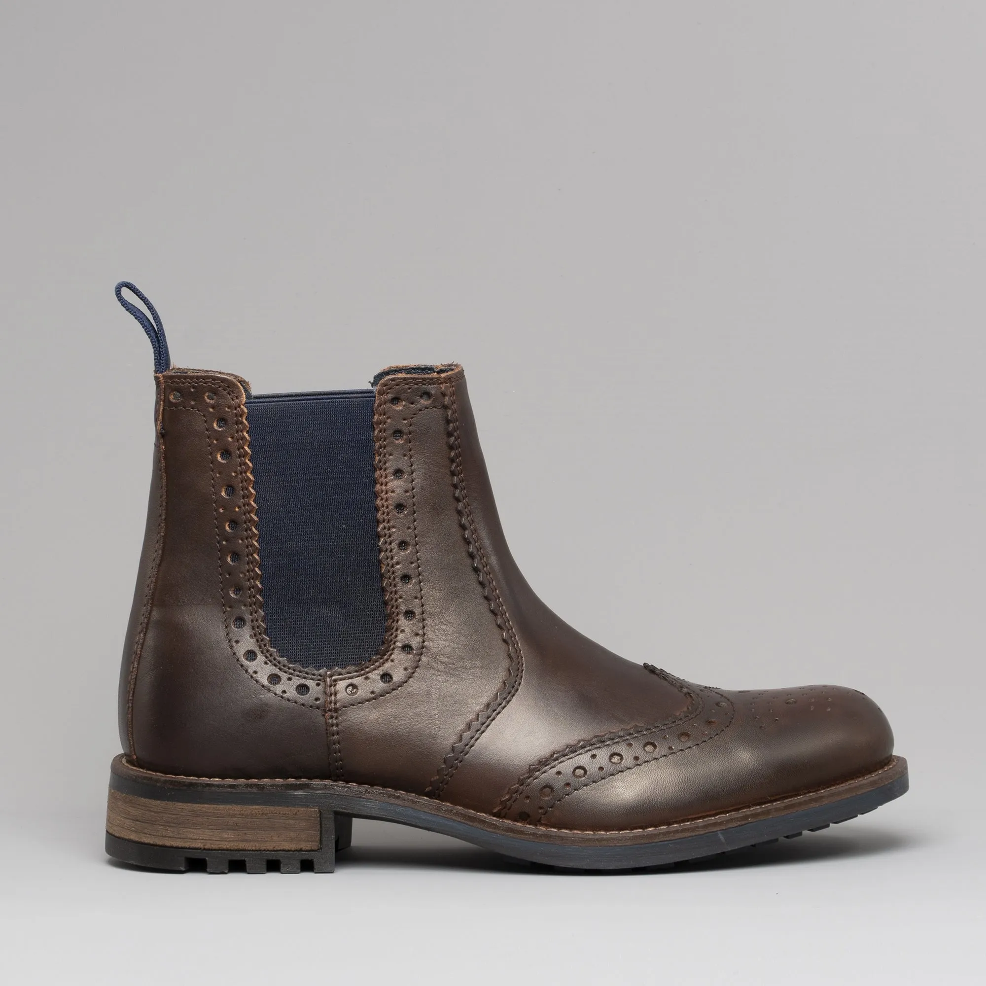 Catesby Shoemakers RAGNAR Mens Brogue Chelsea Boots Brown
