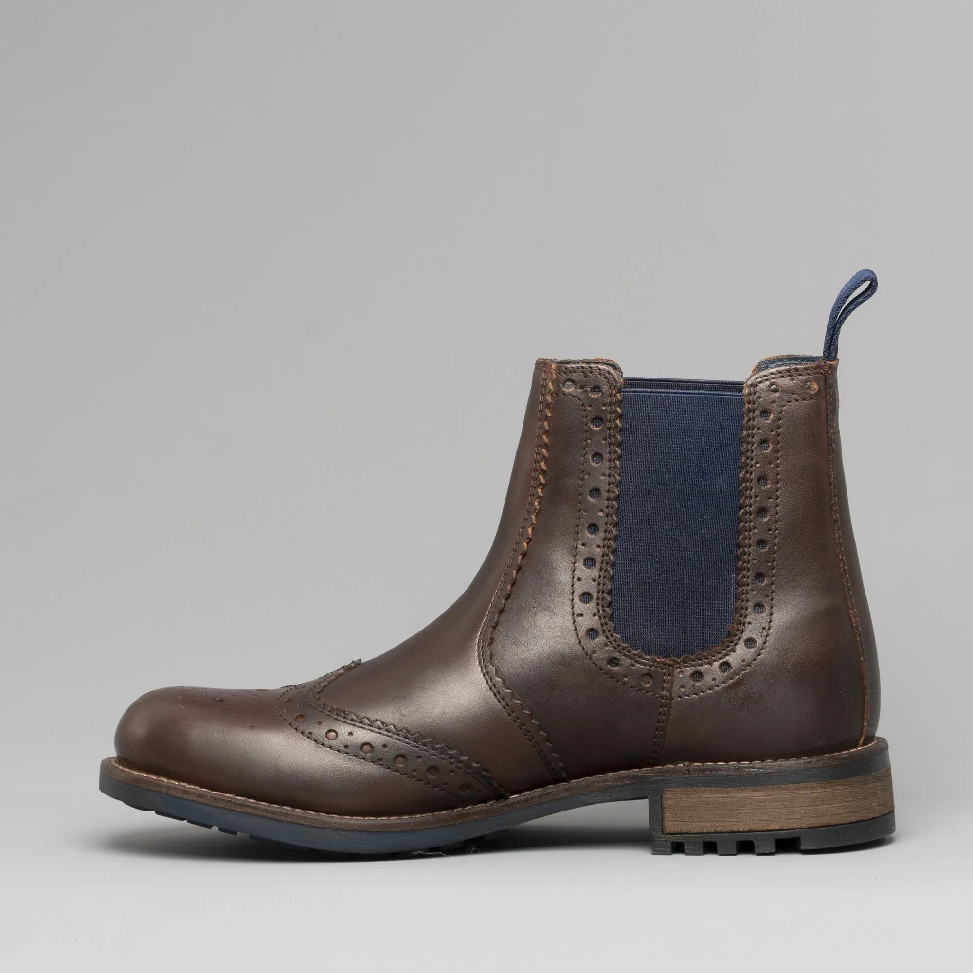 Catesby Shoemakers RAGNAR Mens Brogue Chelsea Boots Brown