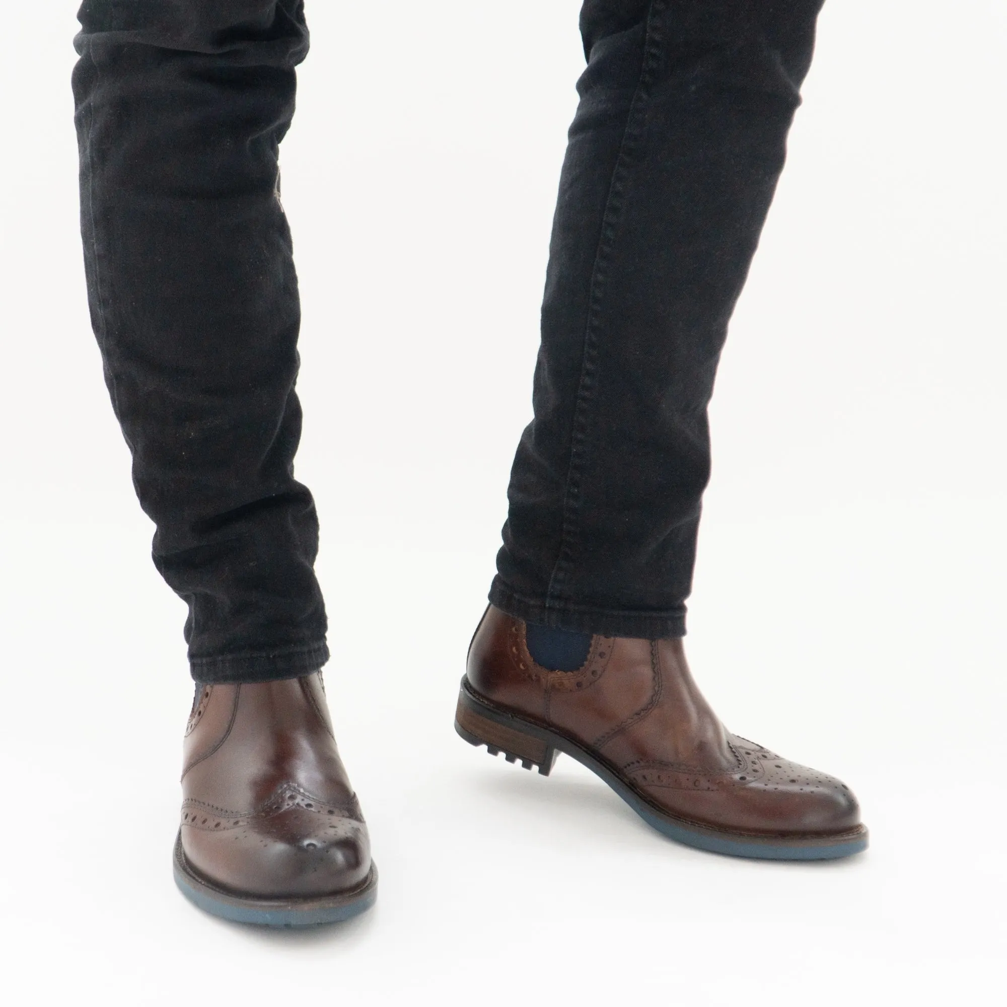 Catesby Shoemakers RAGNAR Mens Brogue Chelsea Boots Brown