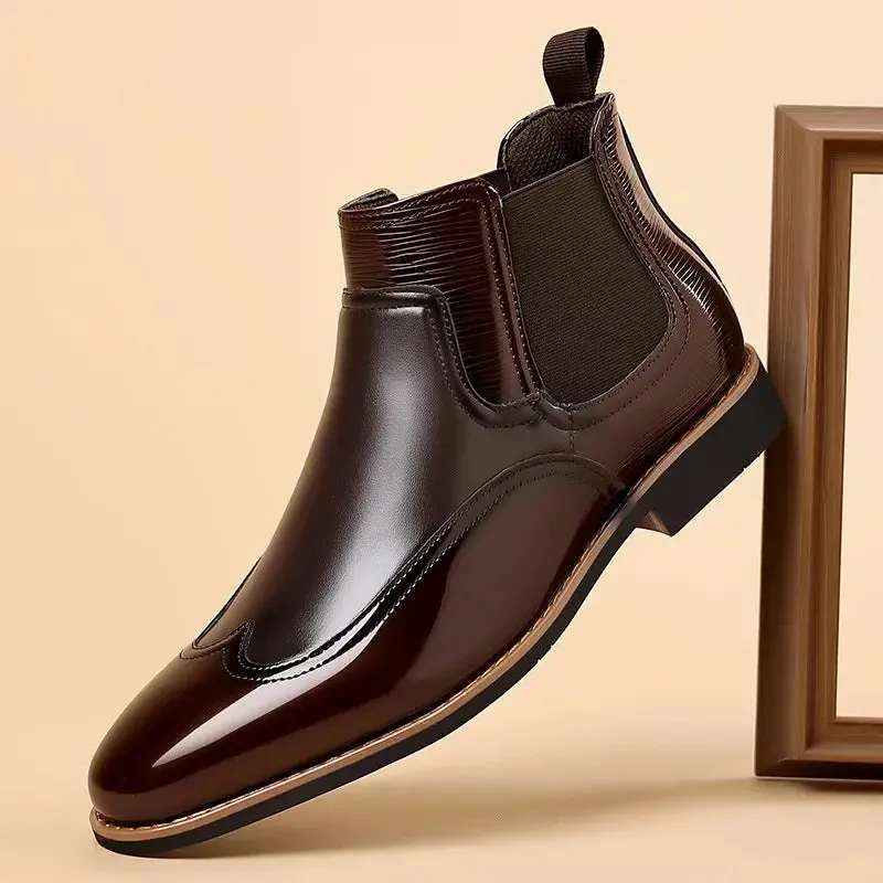 Chelsea Boots for Men Luxury Retro Men Ankle Boot Classic Business Dress Shoes