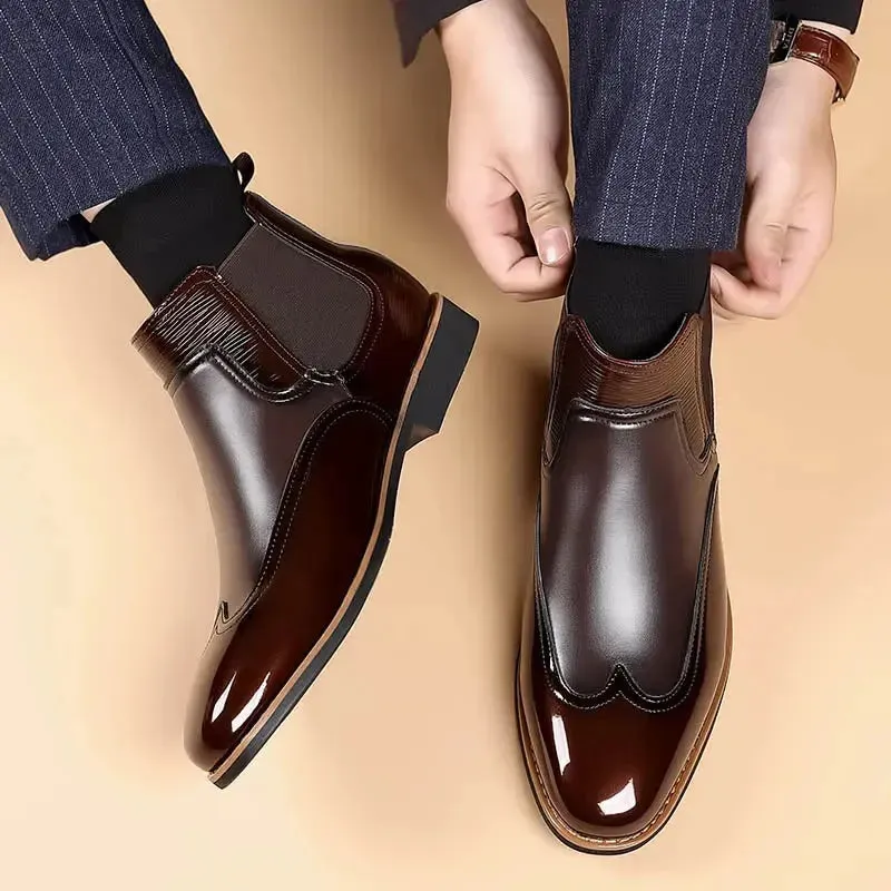Chelsea Boots for Men Luxury Retro Men Ankle Boot Classic Business Dress Shoes