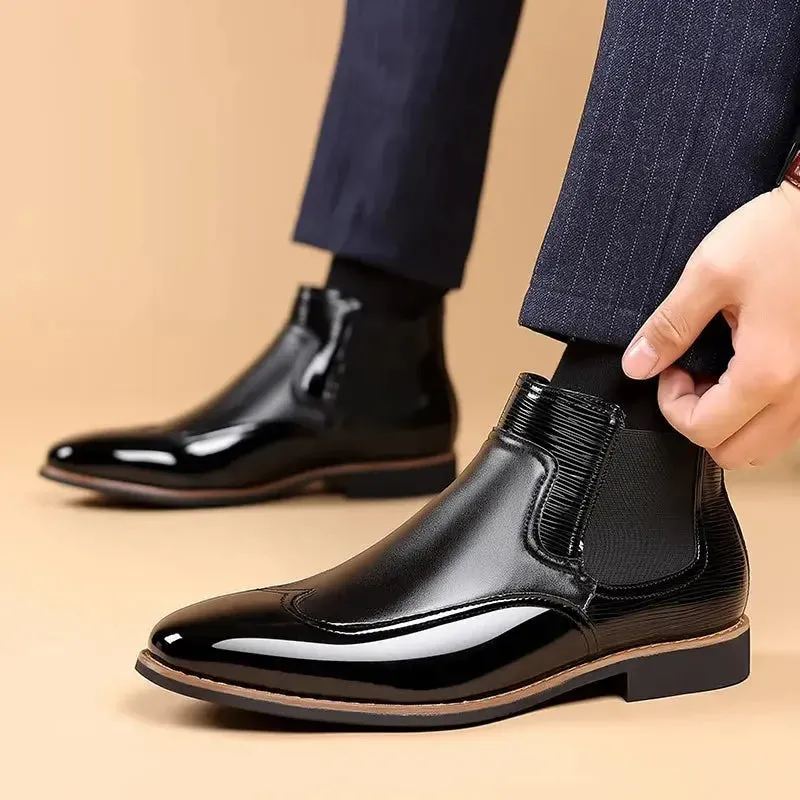 Chelsea Boots for Men Luxury Retro Men Ankle Boot Classic Business Dress Shoes