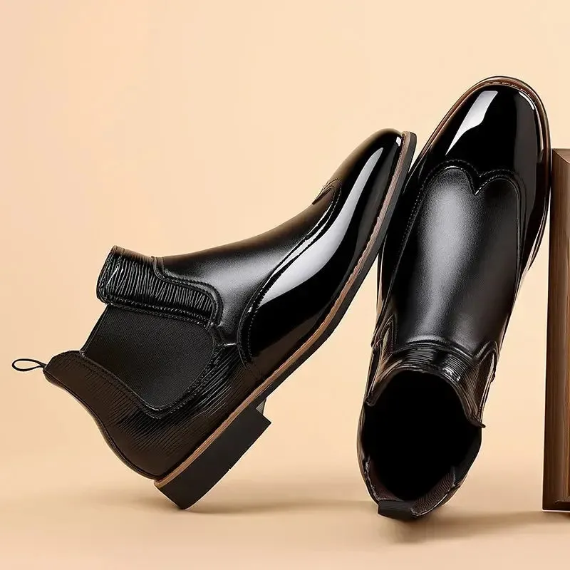 Chelsea Boots for Men Luxury Retro Men Ankle Boot Classic Business Dress Shoes