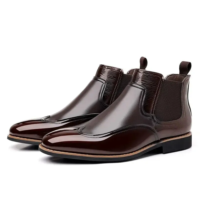 Chelsea Boots for Men Luxury Retro Men Ankle Boot Classic Business Dress Shoes