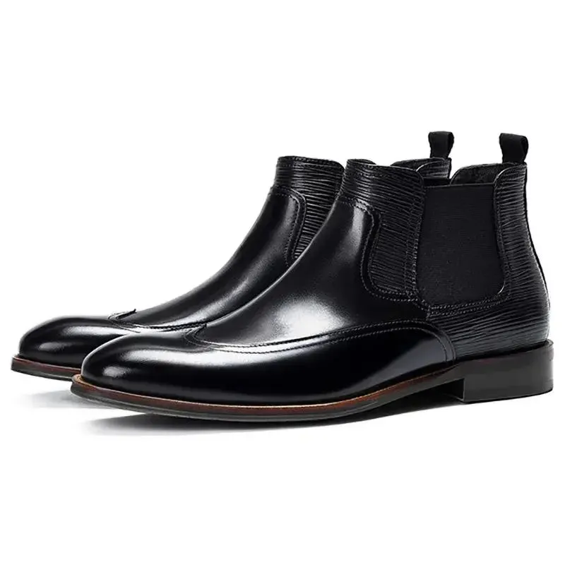 Chelsea Boots for Men Luxury Retro Men Ankle Boot Classic Business Dress Shoes