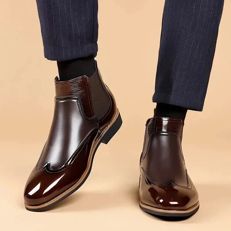 Chelsea Boots for Men Luxury Retro Men Ankle Boot Classic Business Dress Shoes