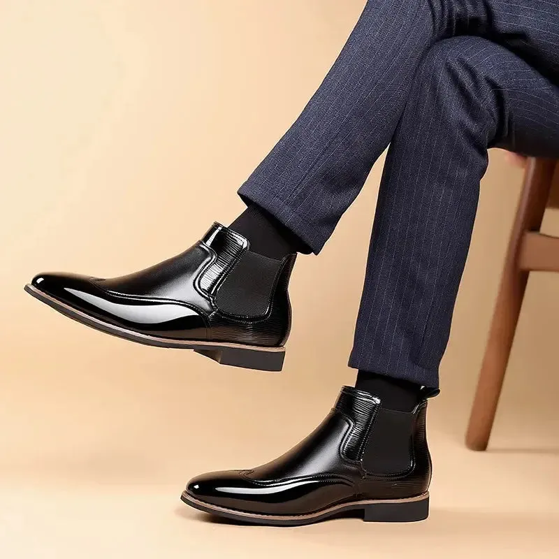 Chelsea Boots for Men Luxury Retro Men Ankle Boot Classic Business Dress Shoes