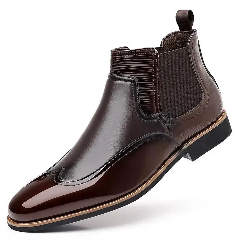 Chelsea Boots for Men Luxury Retro Men Ankle Boot Classic Business Dress Shoes