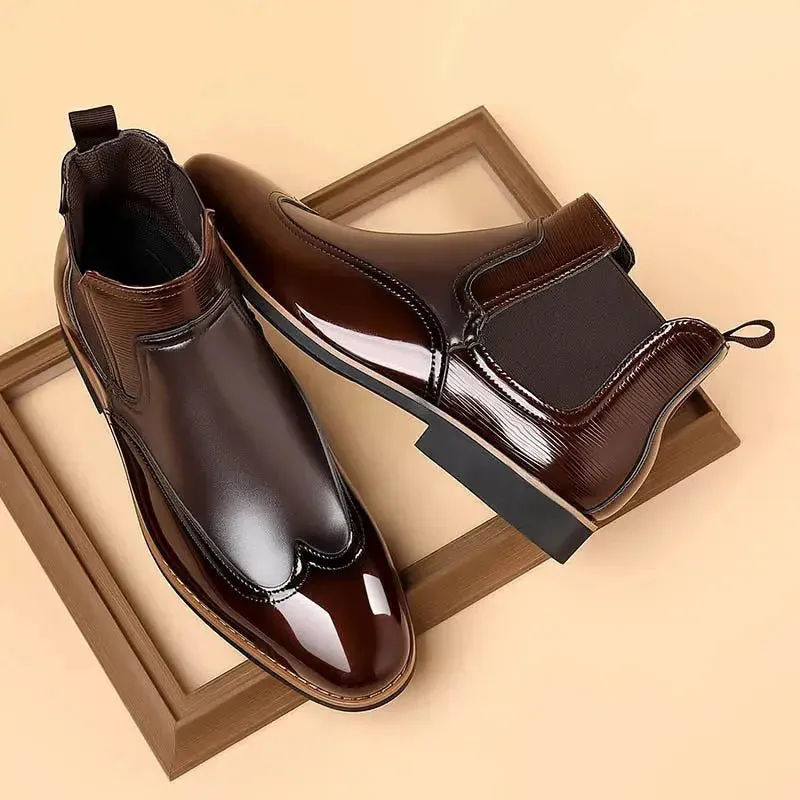 Chelsea Boots for Men Luxury Retro Men Ankle Boot Classic Business Dress Shoes