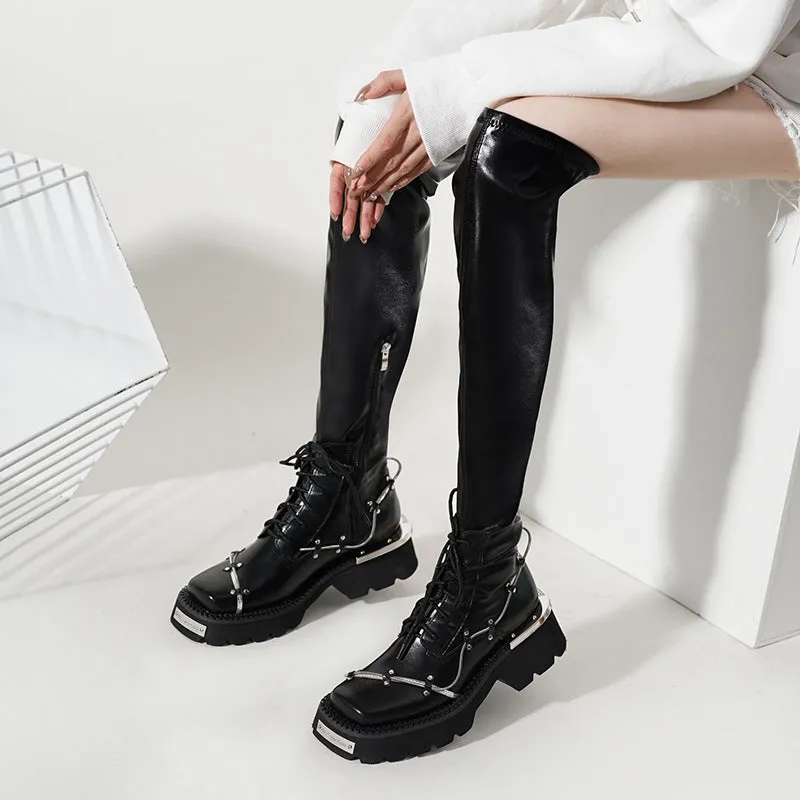 Chunky Heel Fashion Motorcycle Spring Martin Boots
