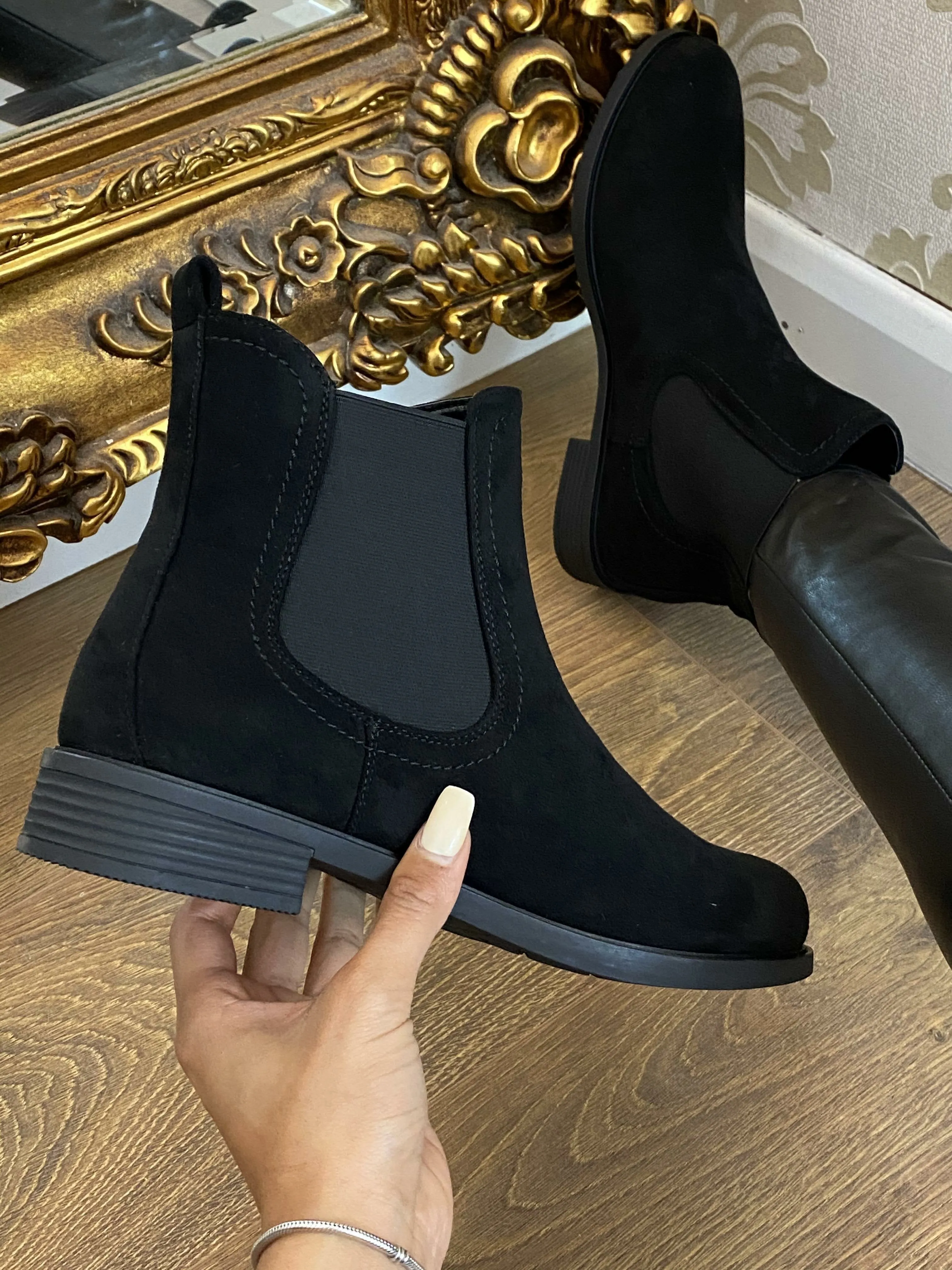 Daisey Faux Suede Slip On Chelsea Boots