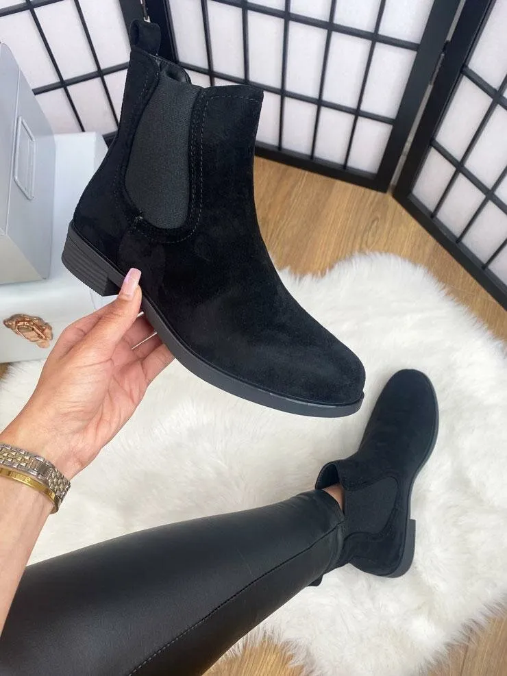 Daisey Faux Suede Slip On Chelsea Boots