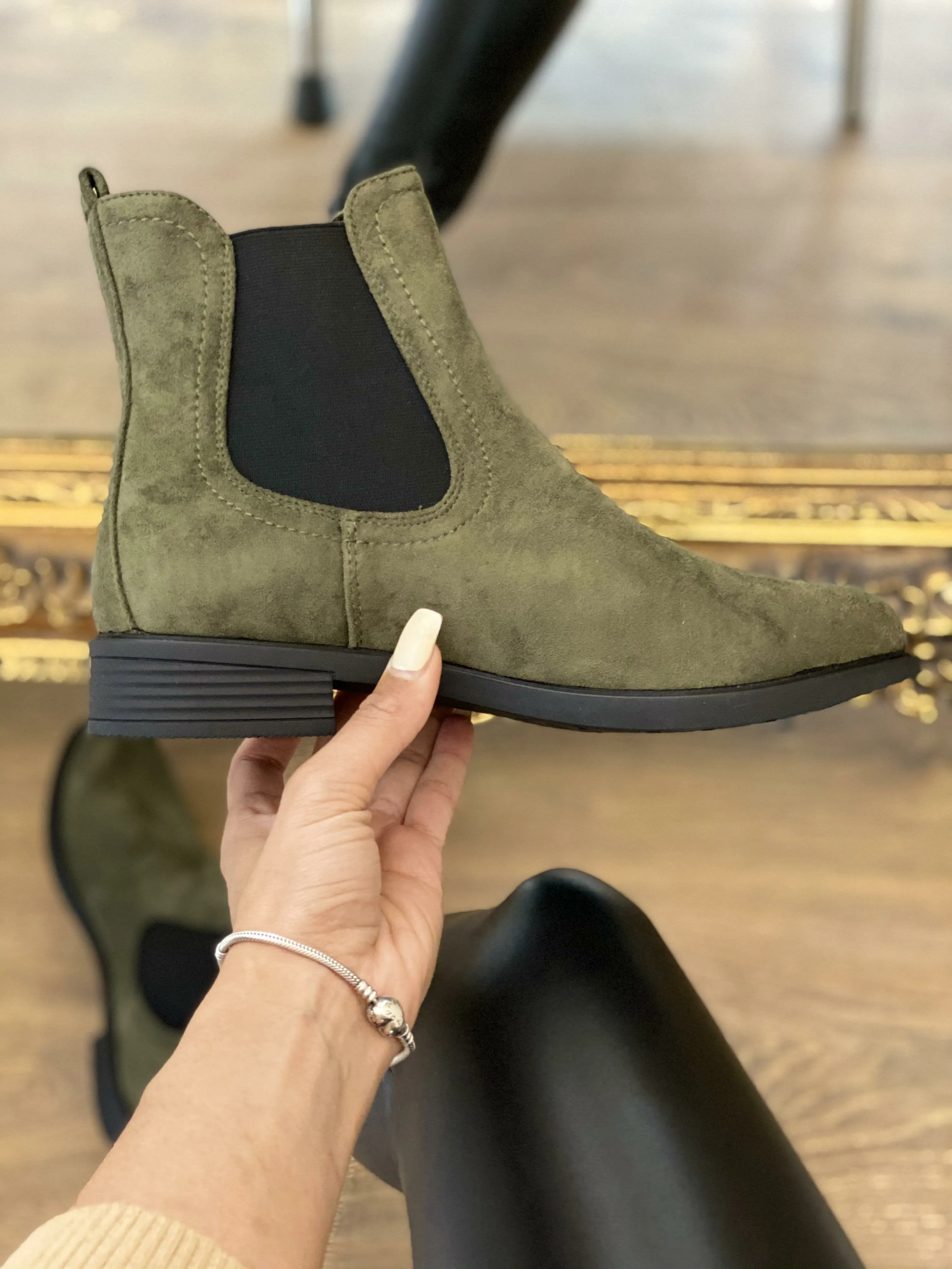 Daisey Faux Suede Slip On Chelsea Boots