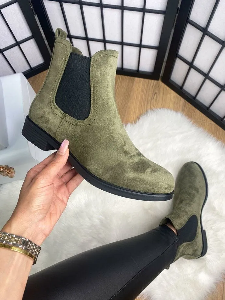 Daisey Faux Suede Slip On Chelsea Boots