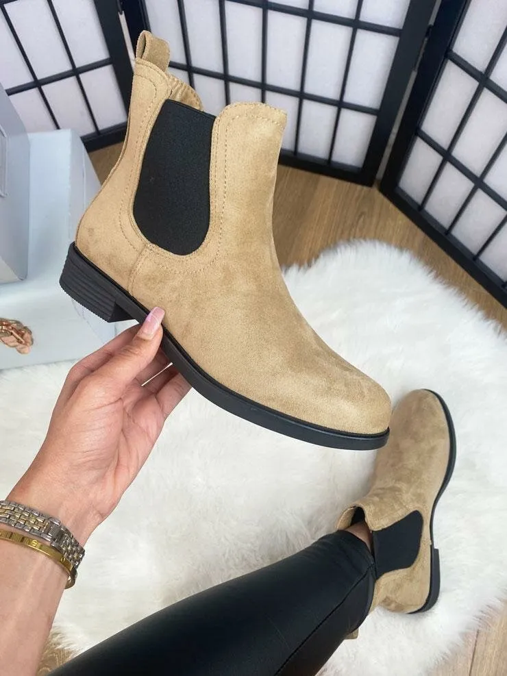 Daisey Faux Suede Slip On Chelsea Boots