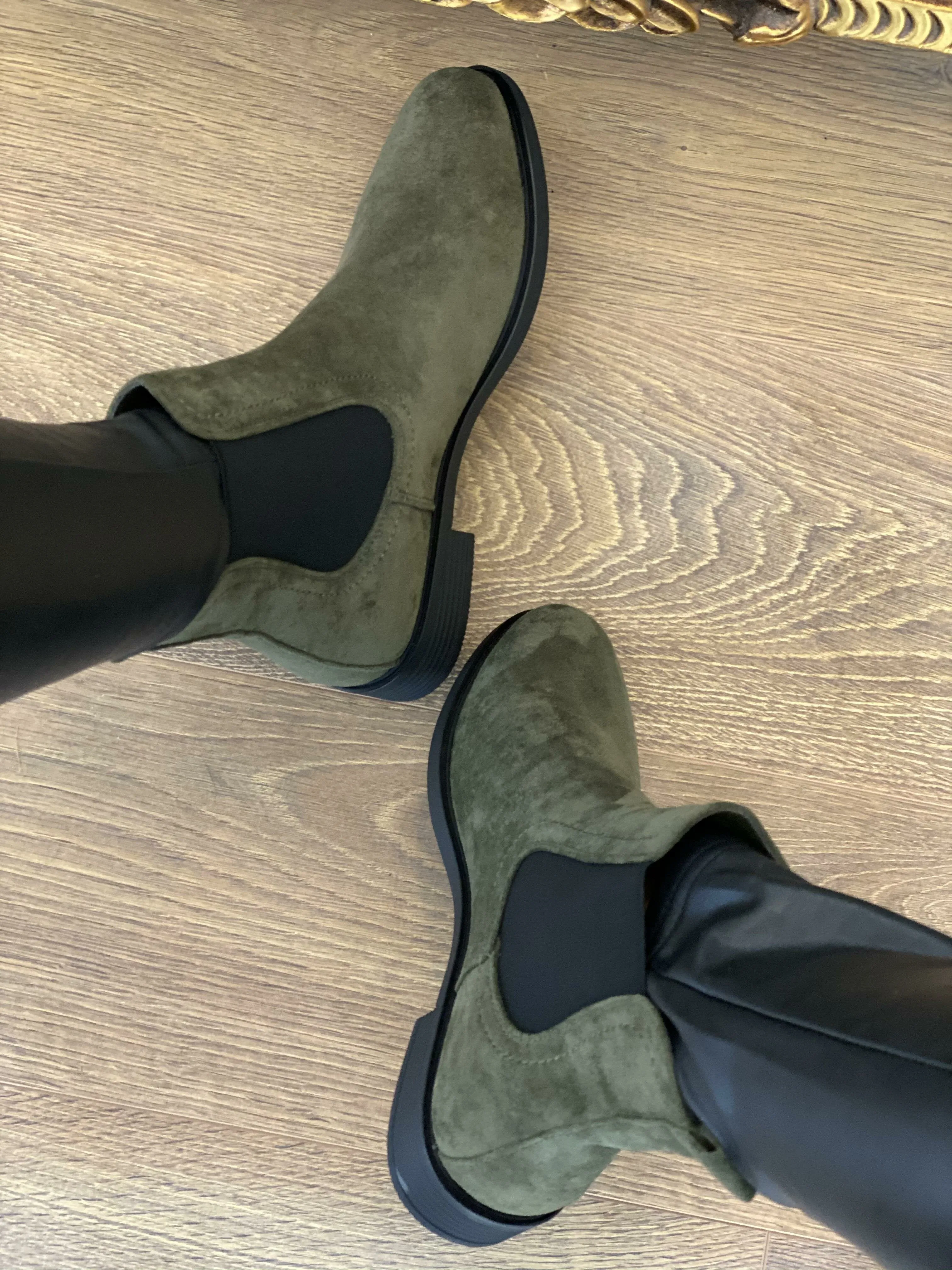 Daisey Faux Suede Slip On Chelsea Boots