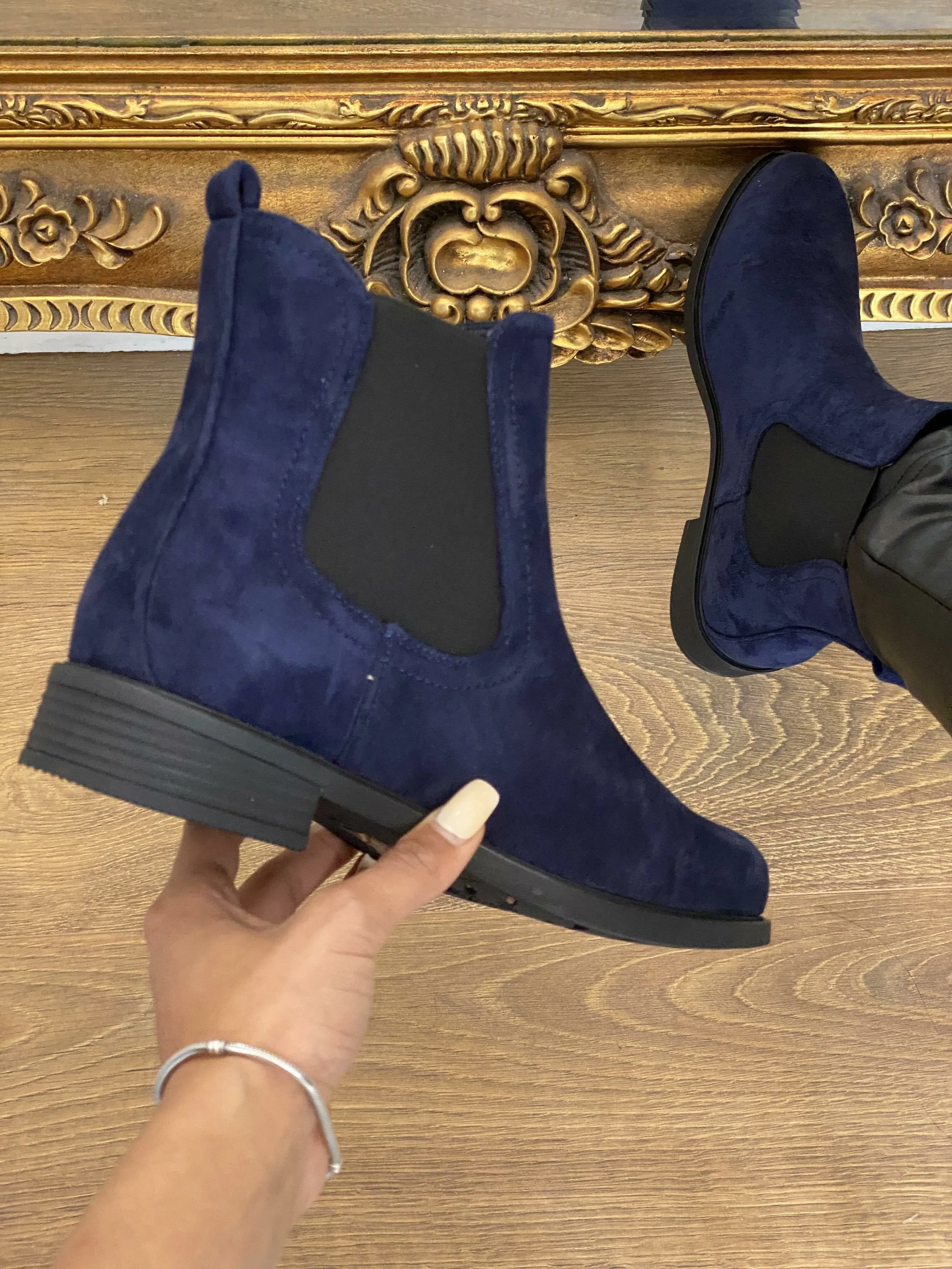 Daisey Faux Suede Slip On Chelsea Boots