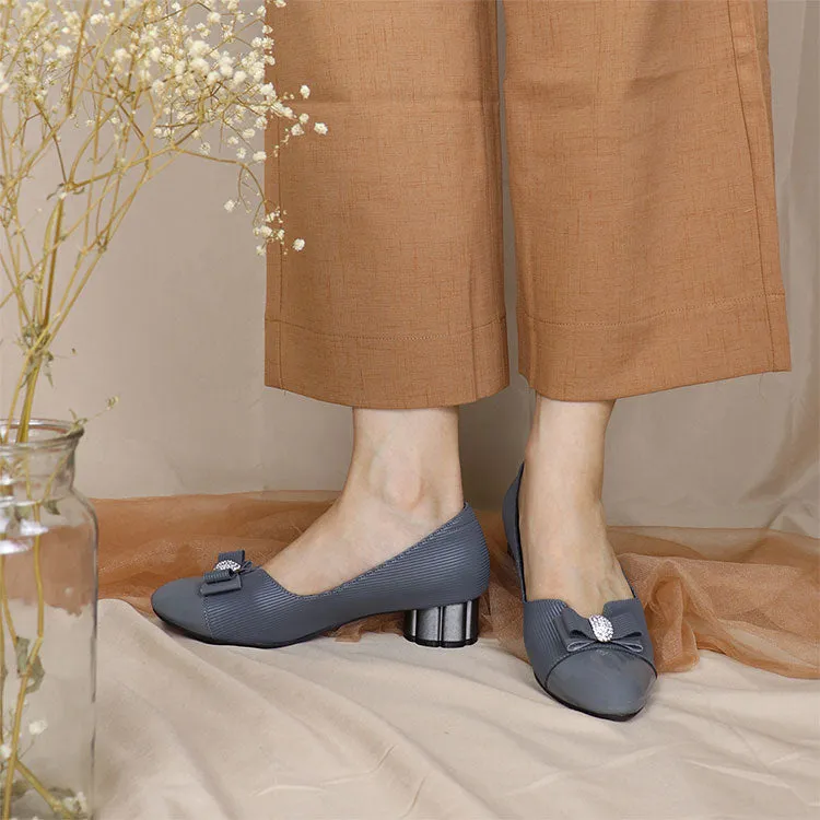 Diamond Rhinestone Low Heel Pumps 1.5"inch [Office Wear Series][ODD SIZES LEFT]