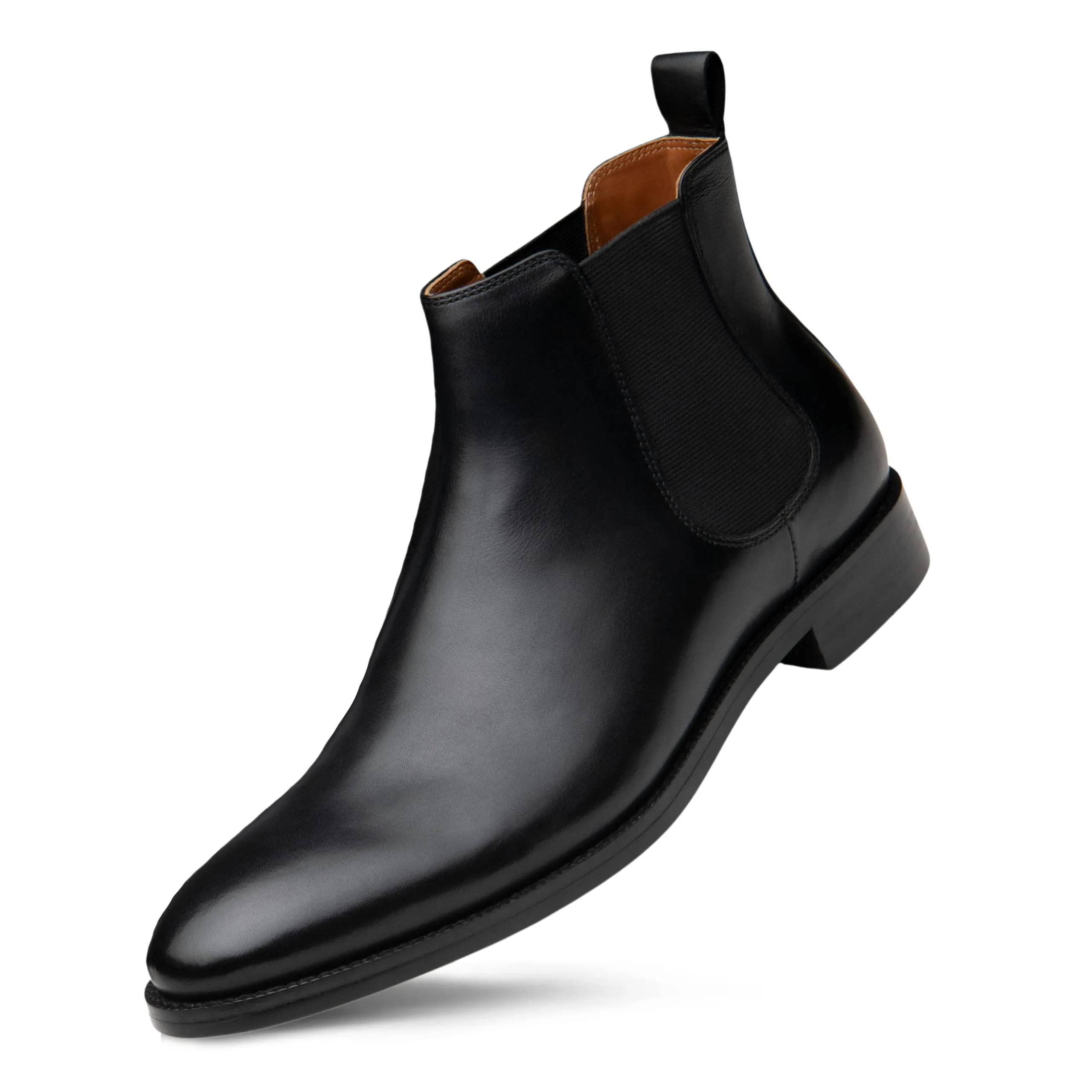 Dunross & Sons Black Leather Chelsea Boots for Men