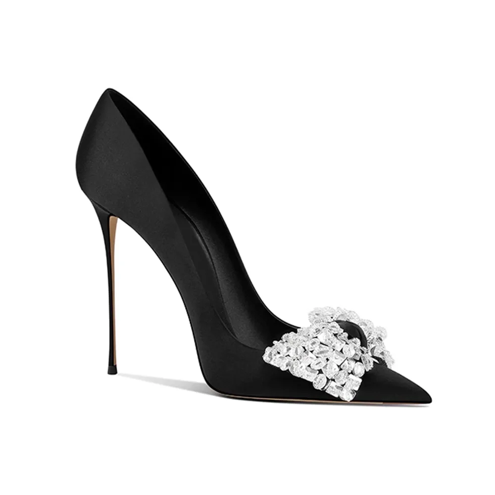 DUSRI Diamante Bow High Heel Pumps - 10cm