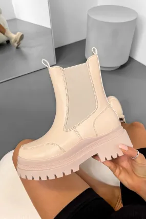 GIORGA Chunky Ankle Boots - Beige