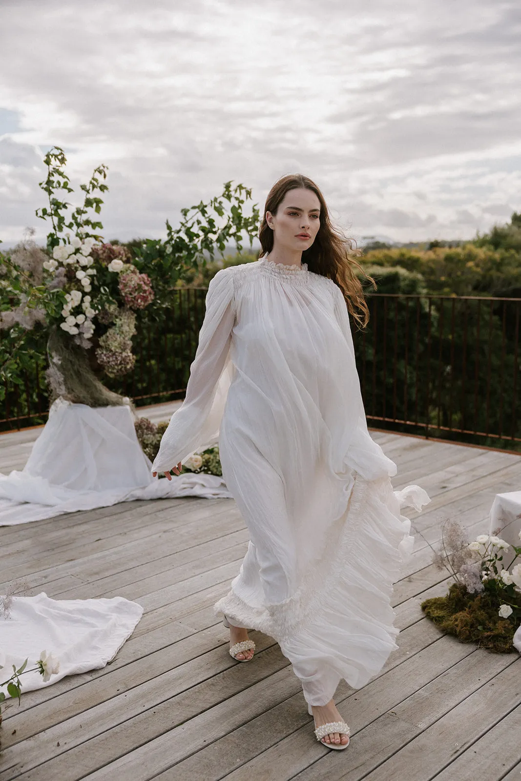 GLORIOUS - IVORY PEARL VELVET BRIDAL SHOES - FINAL SALE