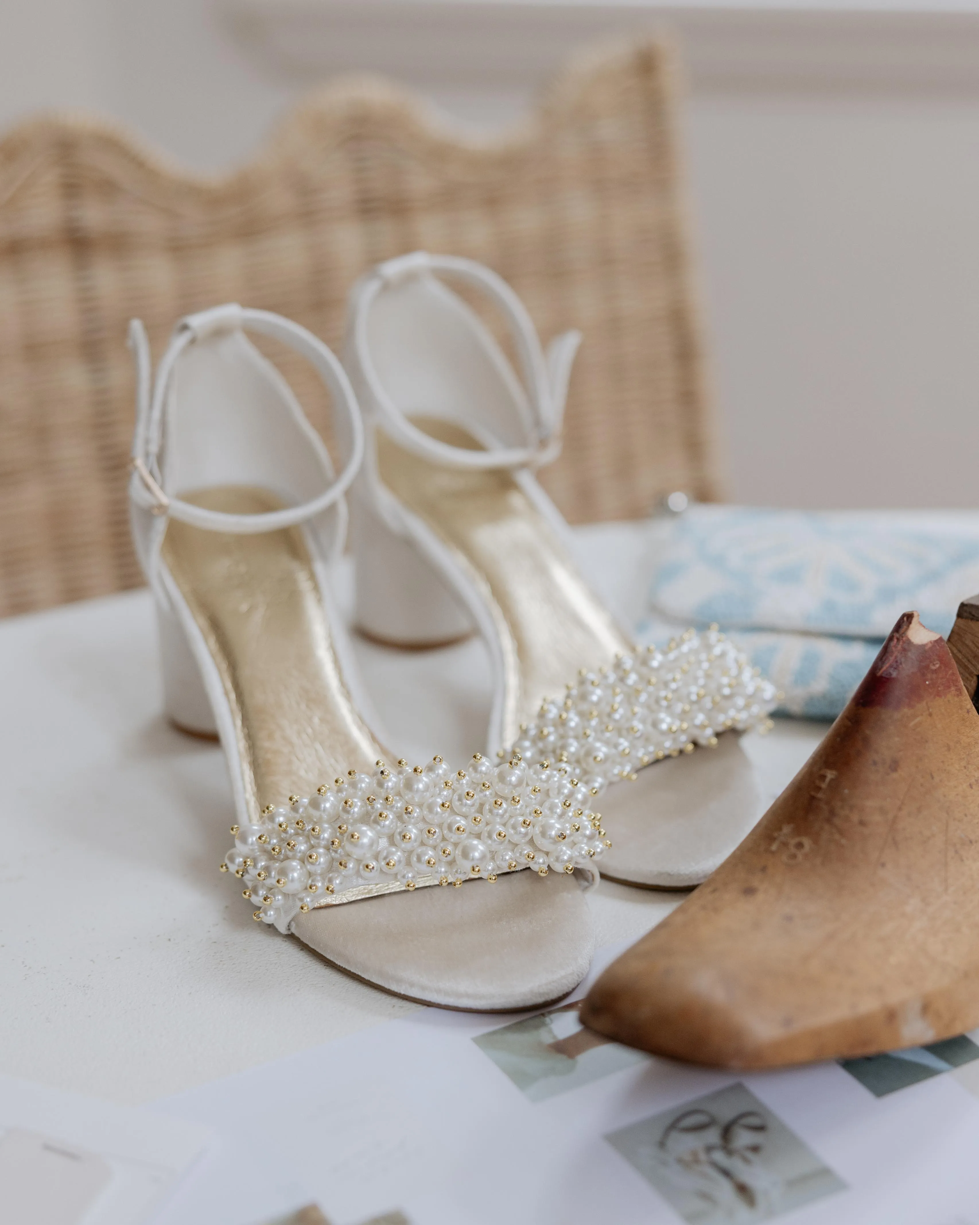 GLORIOUS - IVORY PEARL VELVET BRIDAL SHOES - FINAL SALE