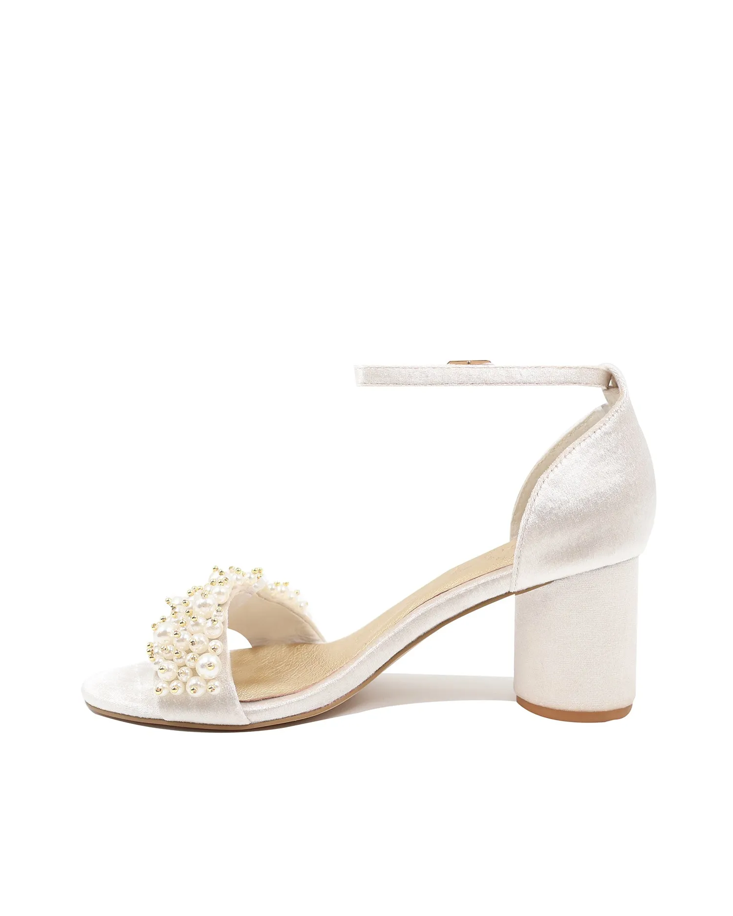 GLORIOUS - IVORY PEARL VELVET BRIDAL SHOES - FINAL SALE