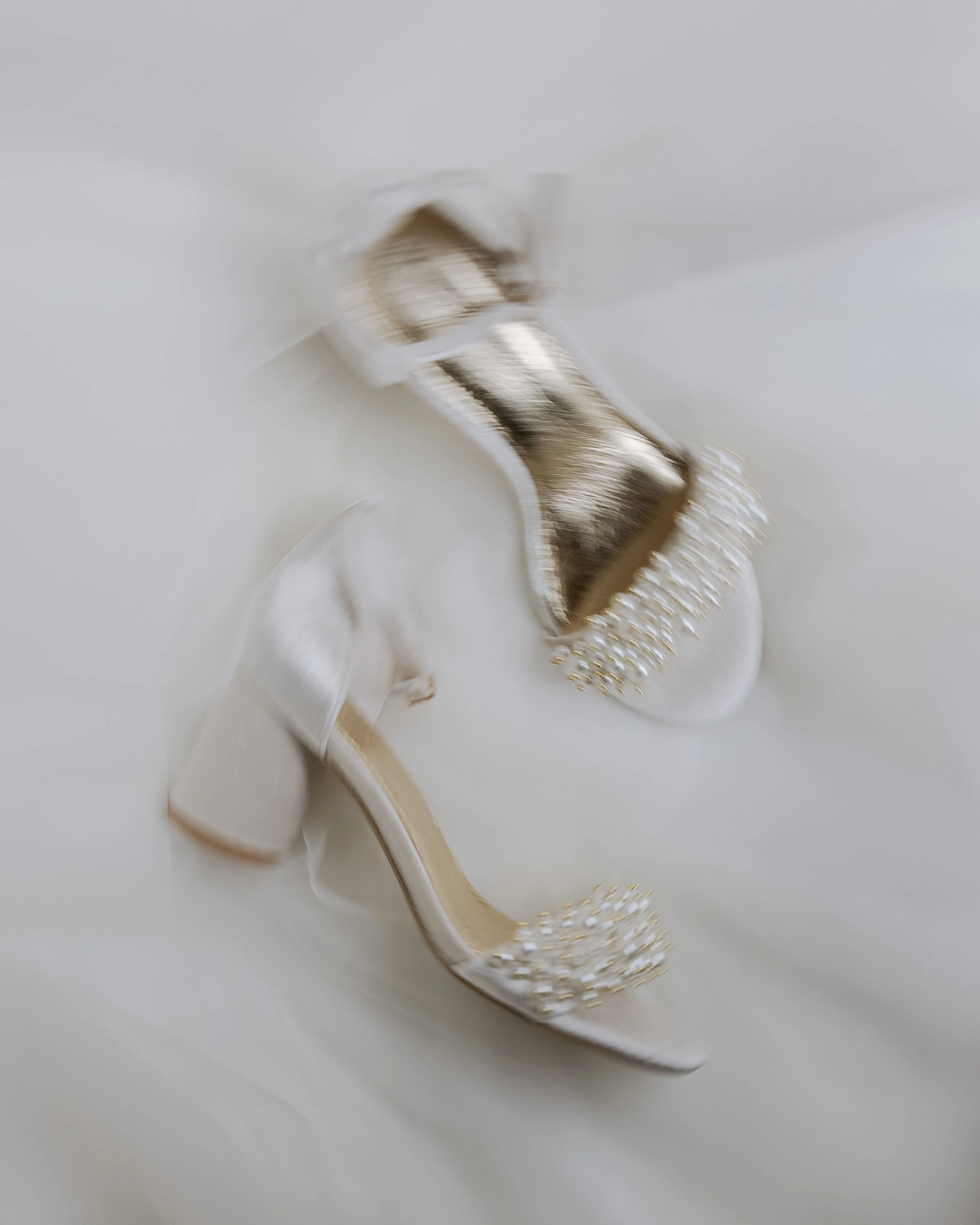 GLORIOUS - IVORY PEARL VELVET BRIDAL SHOES - FINAL SALE