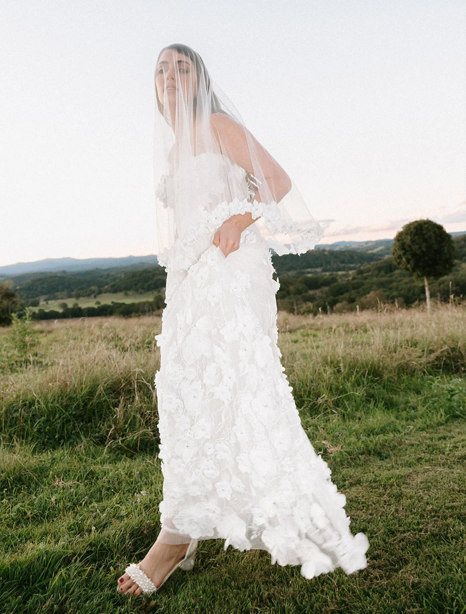 GLORIOUS - IVORY PEARL VELVET BRIDAL SHOES - FINAL SALE