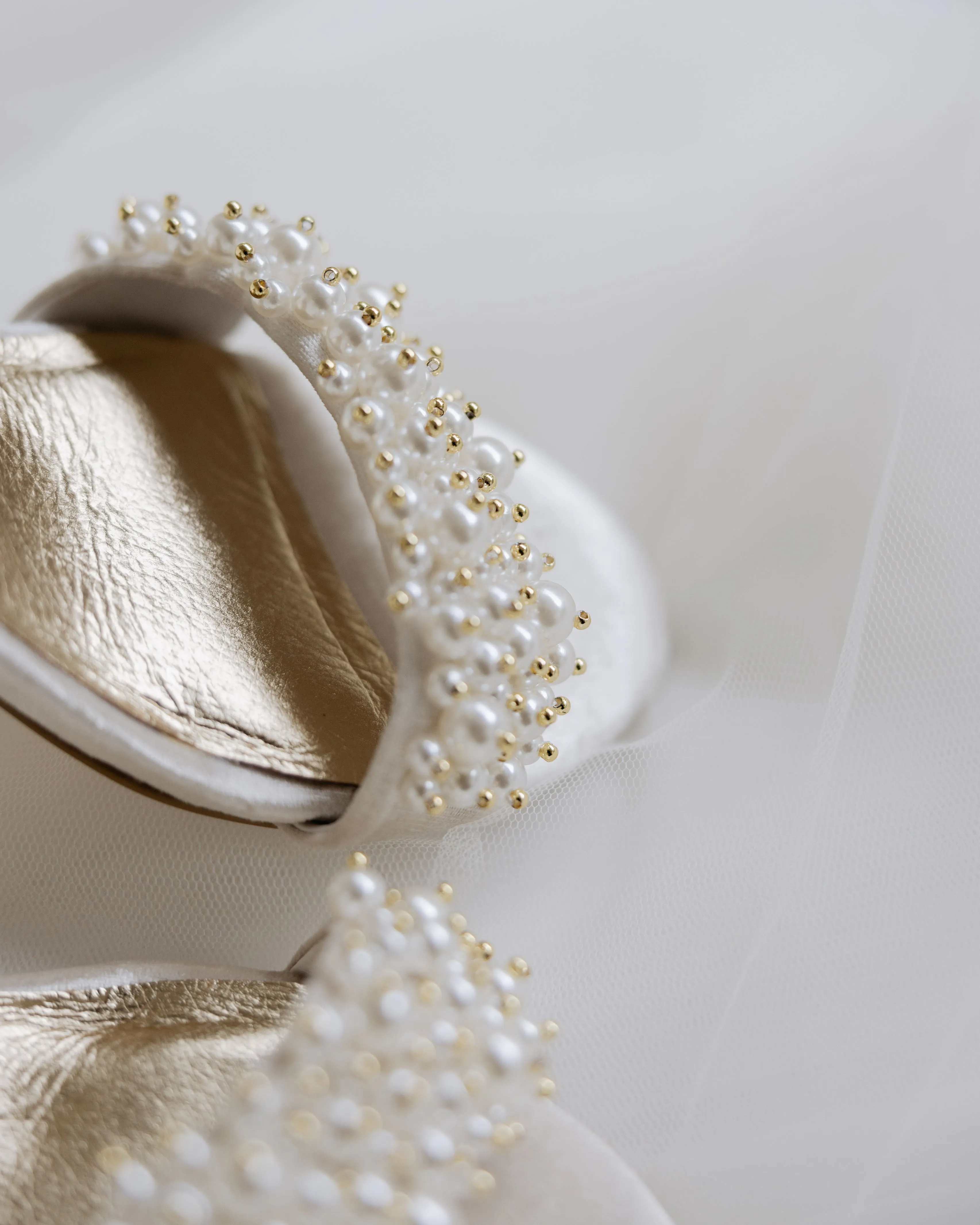 GLORIOUS - IVORY PEARL VELVET BRIDAL SHOES - FINAL SALE