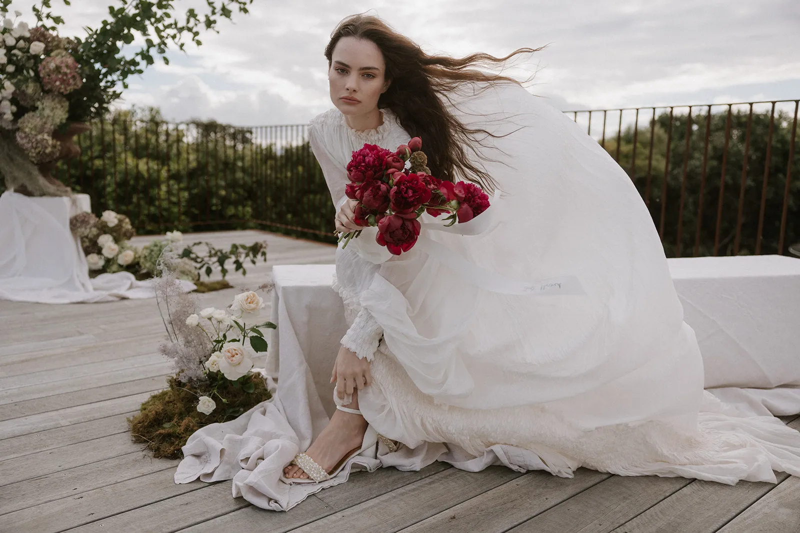 GLORIOUS - IVORY PEARL VELVET BRIDAL SHOES - FINAL SALE