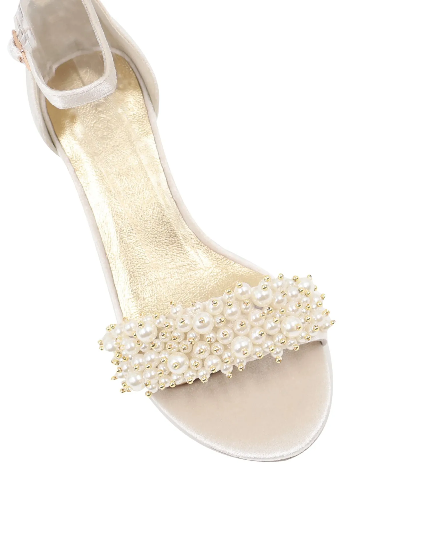 GLORIOUS - IVORY PEARL VELVET BRIDAL SHOES - FINAL SALE